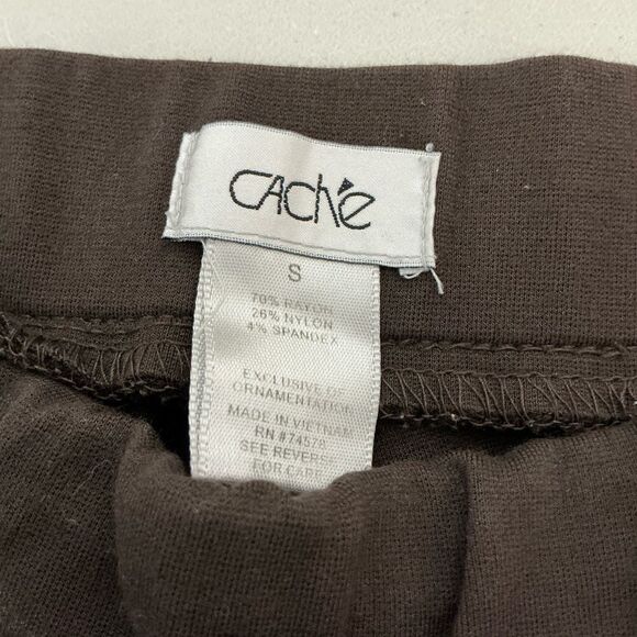 Cache brown leggings with brass buttons at the ankles size S - Picture 4 of 6